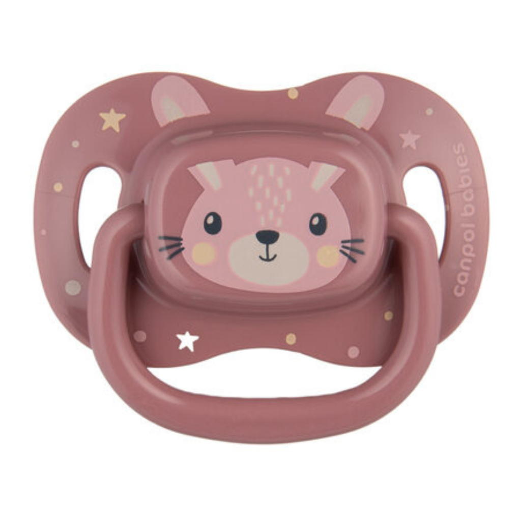 CANPOL  silikoninis  raminamasis čiulptukas 6–18 mėn. „Cute Animals“, rožinis